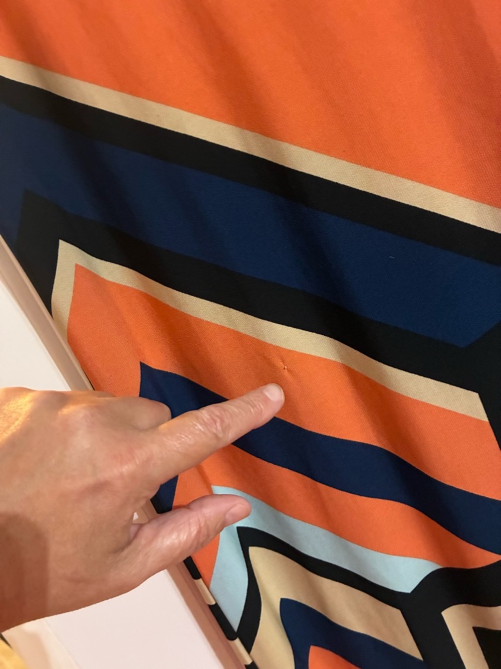 Jones Studio Chevron Midi Dress in Orange, Navy & Light Blue Size XL - Picture 3 of 3